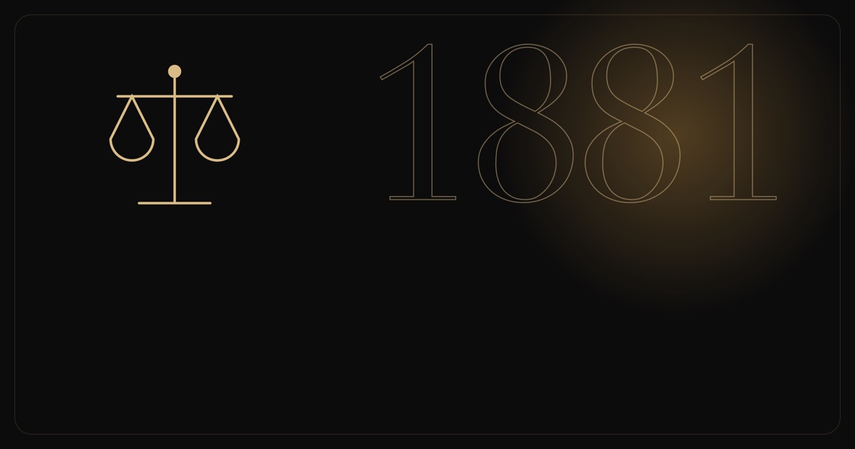 La balance de la justice devant le chiffre 1881.